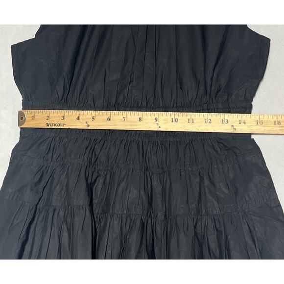 Hyacinth Dress in Cotton Poplin Medium Black Midi Smocked A Line Classic Modest - Picture 8 of 12